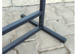 Подвійна підлогова стійка для одягу чорна матова 1330×670×400 мм